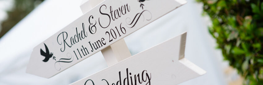 Wedding sign post