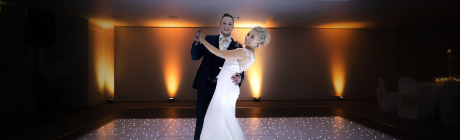 white starlit floor with gold mood lighting